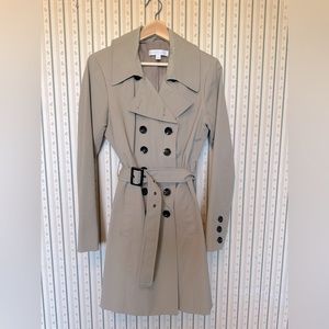 New York & Company Trench Coat with Black Details | Spring Cleaning